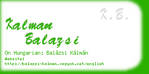 kalman balazsi business card